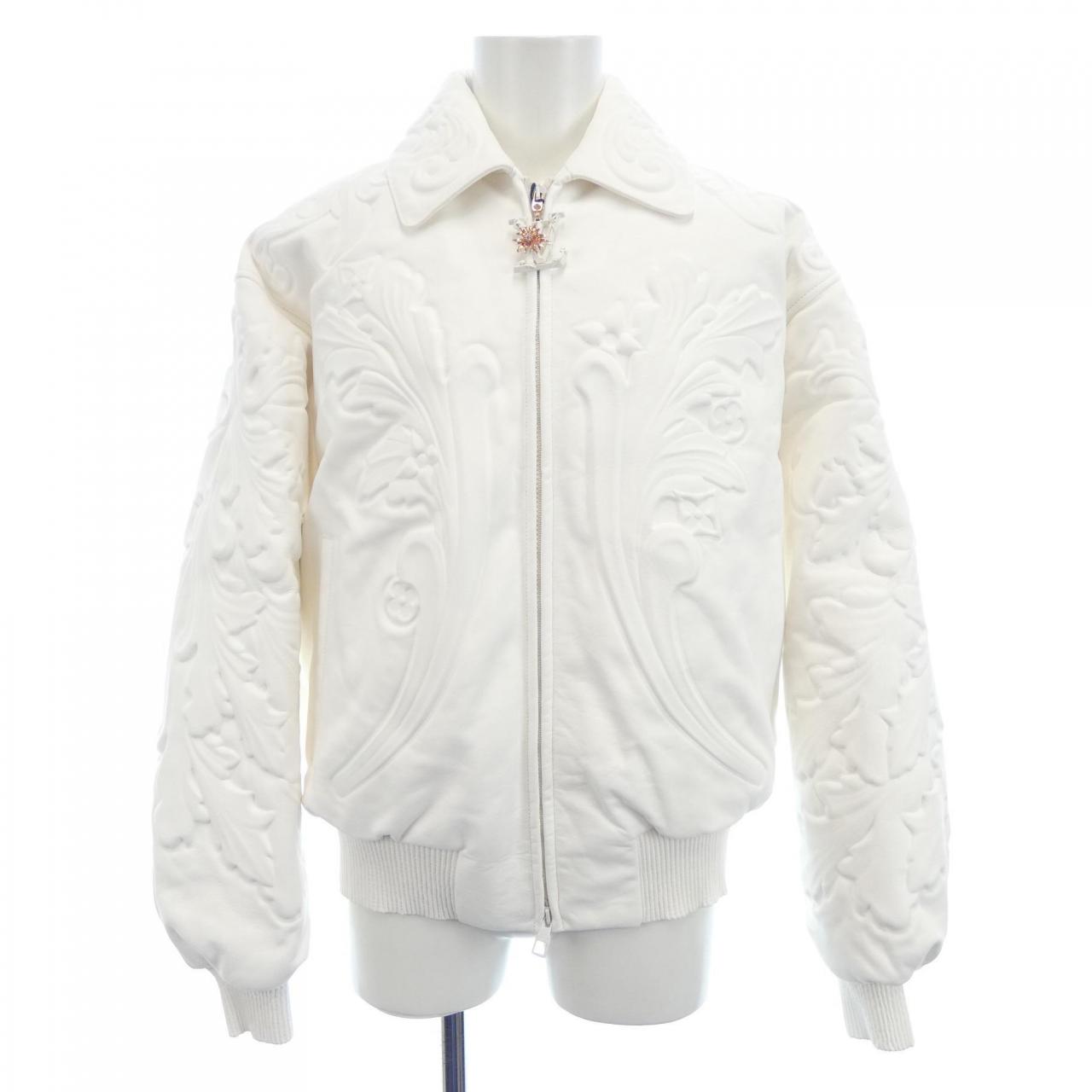 美品 LOUIS VUITTON コットンライダースジャケット ホワイト LOUIS VUITTON - 美品 LOUIS VUITTON コットンライダース