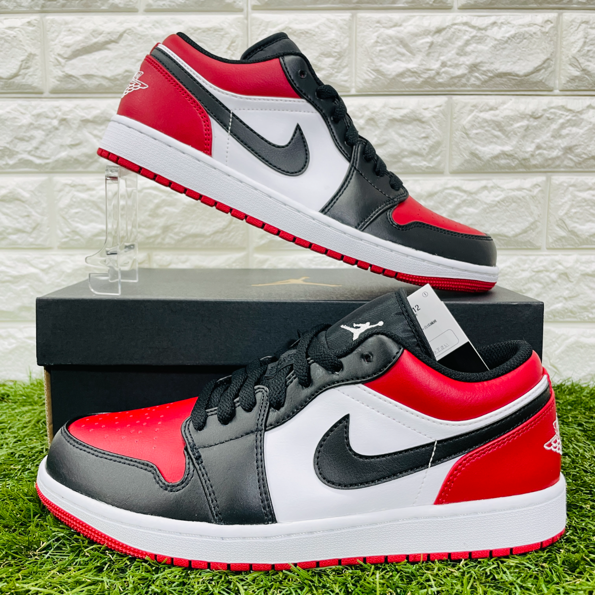 28 5cm ナイキ エアジョーダン 1 ロー Nike Air Jordan 1 Low Bred Toe Aj1 メンズ スニーカー 赤白黒のフリマ商品 Kante Komehyo