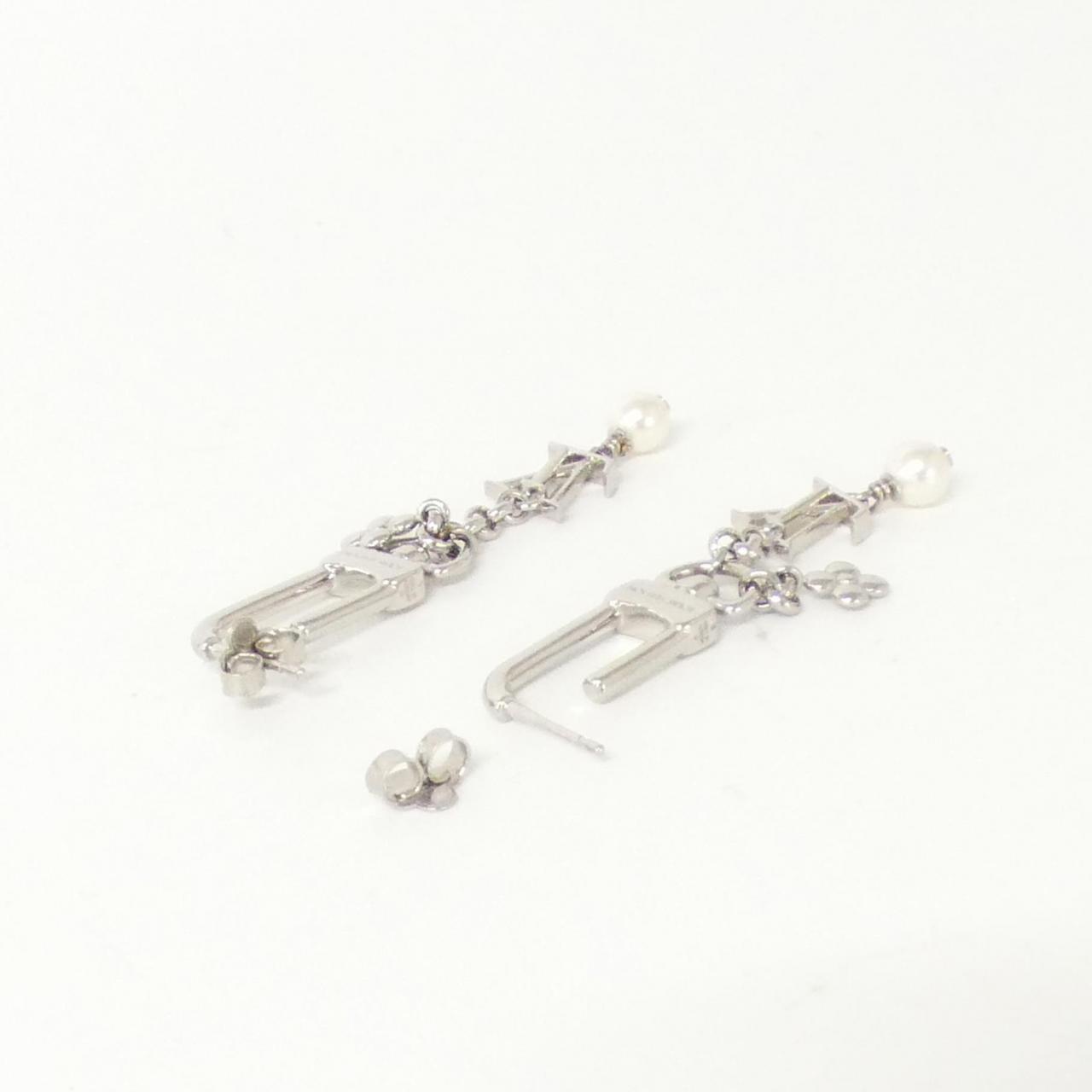 LOUIS VUITTON Petit Louis Earrings 片耳のみ LOUIS VUITTON Metal Crystal Petit Louis Earrings Gold