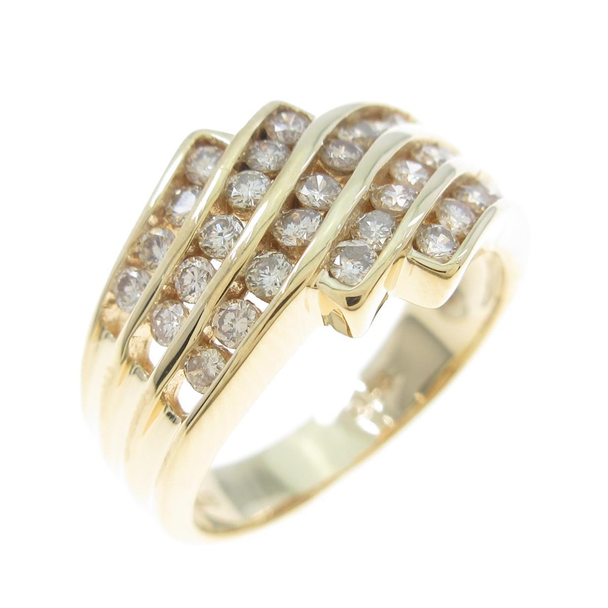 Authentic K18 Yellow Gold Diamond ring #260-003-321-7116 | eBay