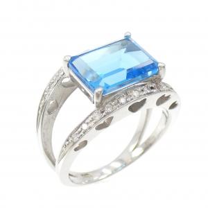 K14WG blue Topaz ring