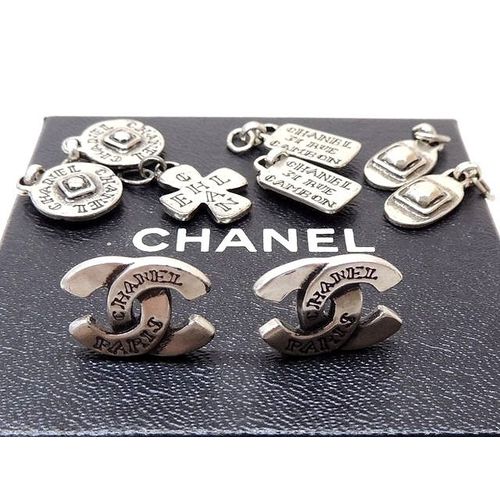 シャネル 99A ココマーク カンボン イヤリング シルバー CHANEL