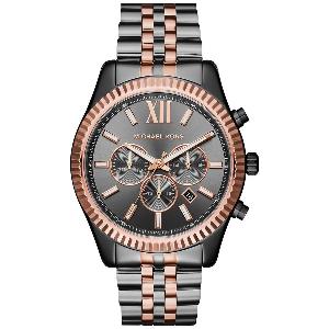 Michael Kors 腕時計 メンズ MK8561 ブラック＆グレーベルト