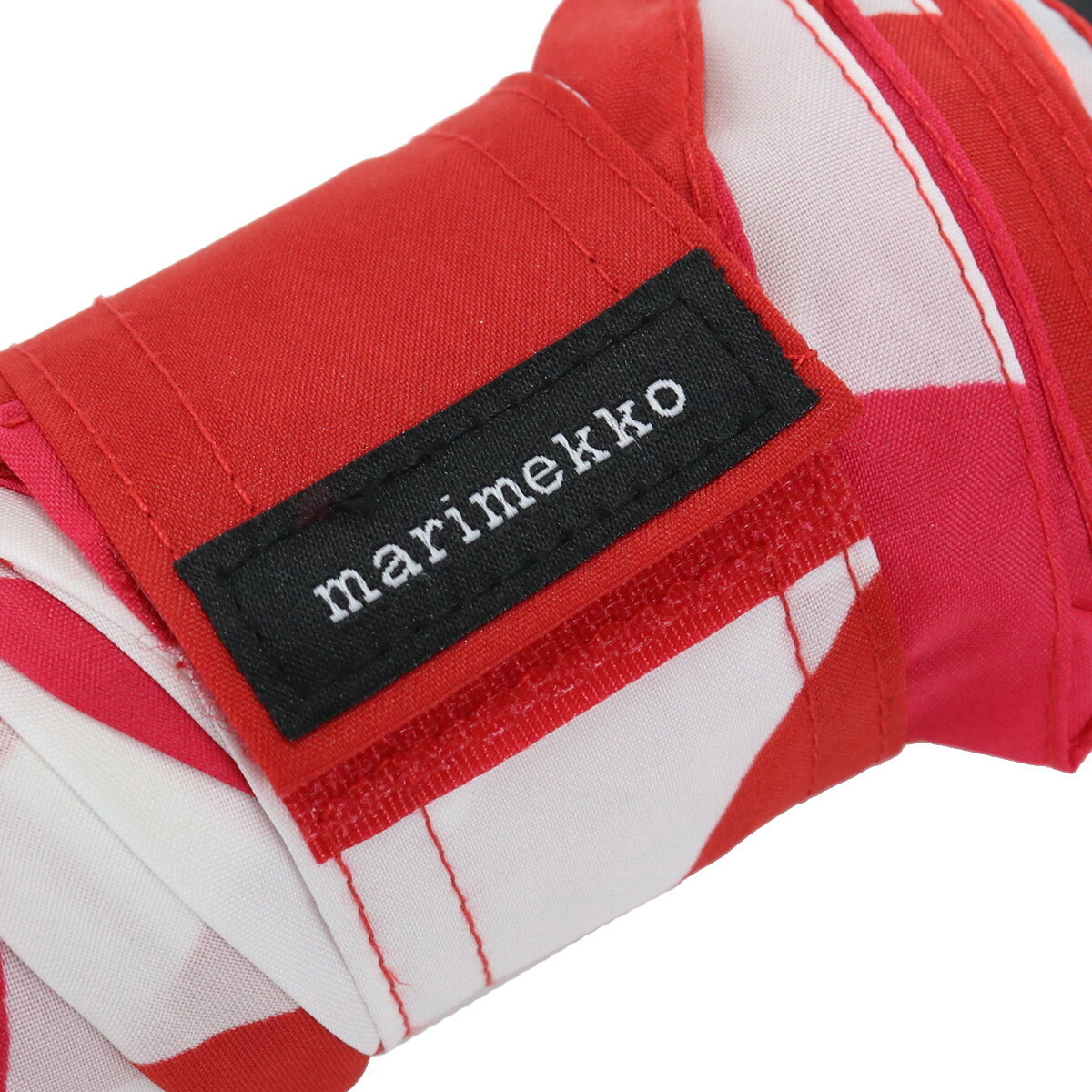 マリメッコ marimekko ウニッコ unikko カサ 傘 折り畳み傘 ブランド傘 48858　001 レッド系 ホワイト系