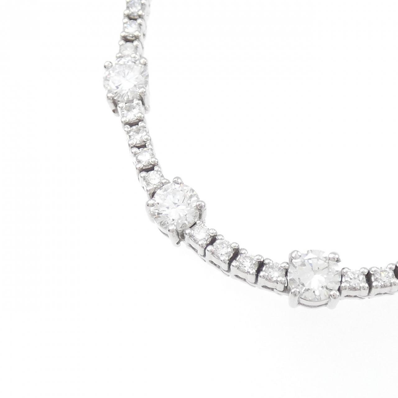 ネックレス　G18K Authentic K18WG Diamond Necklace 7.385CT D-H VVS1-VS2 3EX