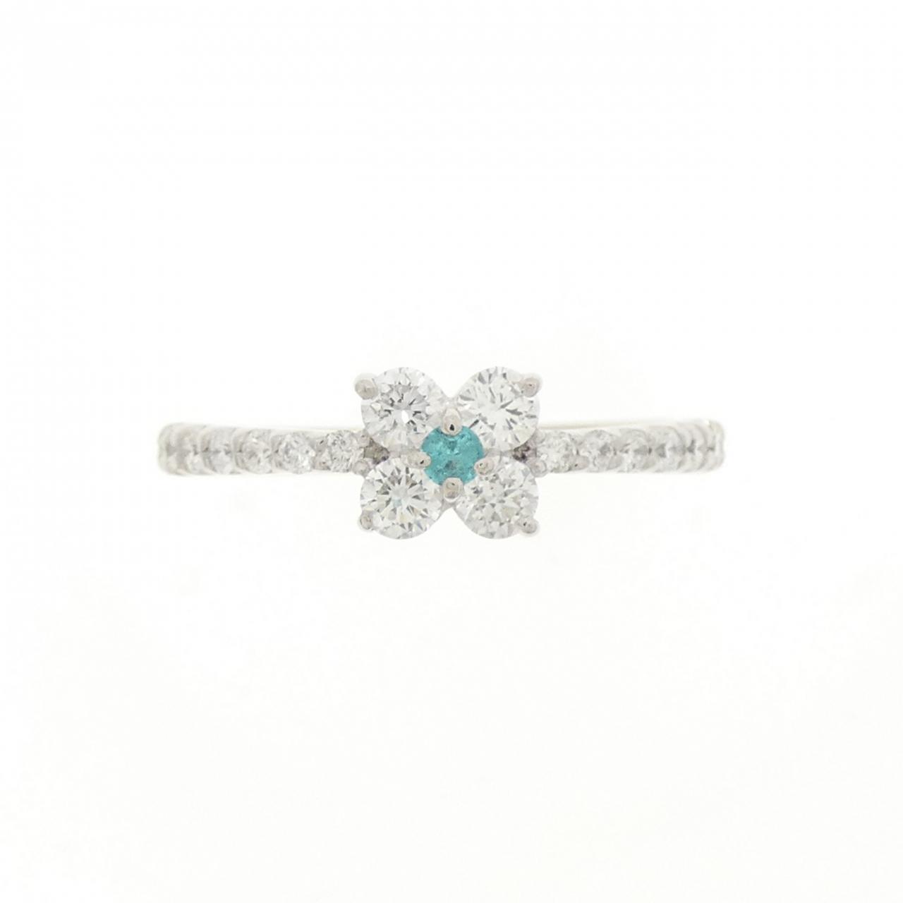 FuraFura2525 ページPt900Green Tourmaline Authentic PT900 Flower Tourmaline Ring 0.02CT #260-006-806