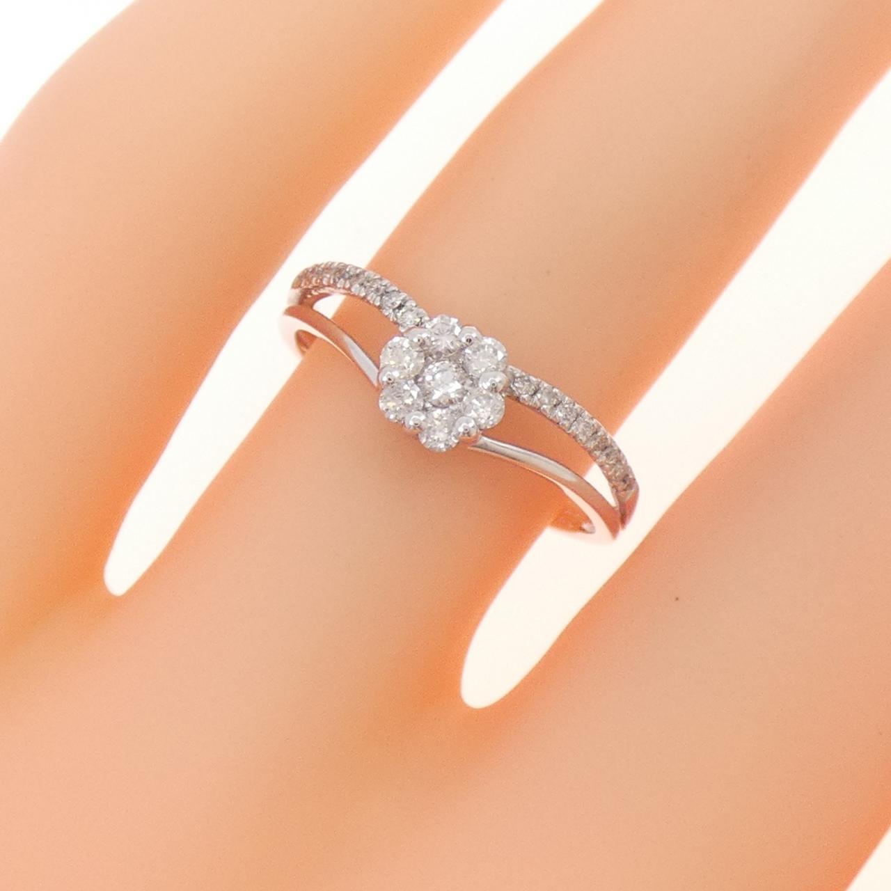 Authentic K10WG Flower Diamond Ring 0.23CT #260-007-100-4891