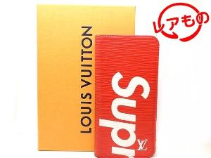 Louis Vuitton × Supreme ヴィトン シュプリーム ■ エピ フォリオ iPhone7 Plus ケース M67757 アイフォン 赤 レッド 限定 コラボ □3H
