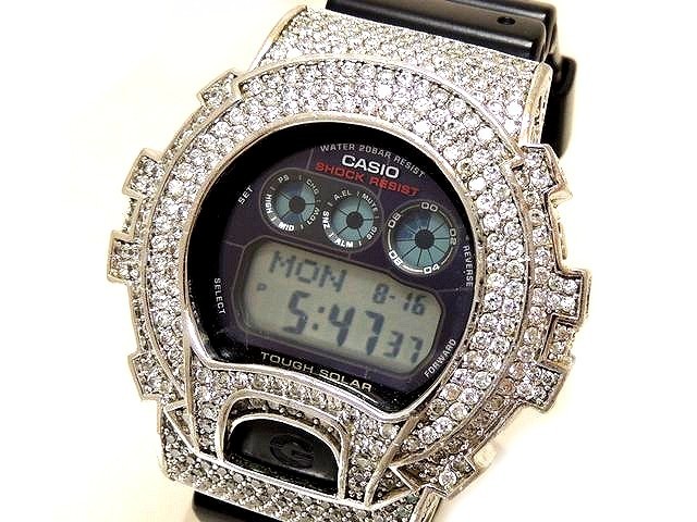 カスタム カシオ 時計 G 6900 G Shock Gショック ブラック ラインストーン デジタル メンズ クォーツ 腕時計 Casio 3hのフリマ商品 Kante Komehyo