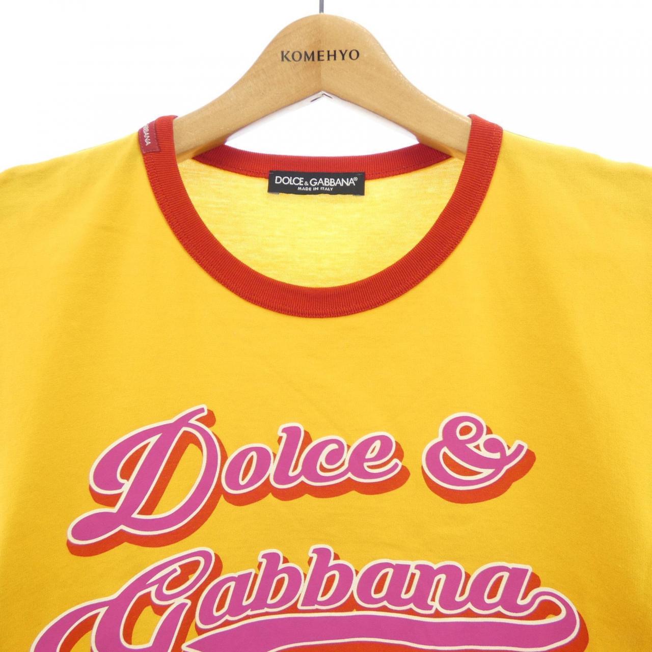 黄色好きさんラグジュアリーセット DOLCE&GABBANA ビジューTシャツ Dolce & Gabbana bright yellow cotton t-shirt with a 3d