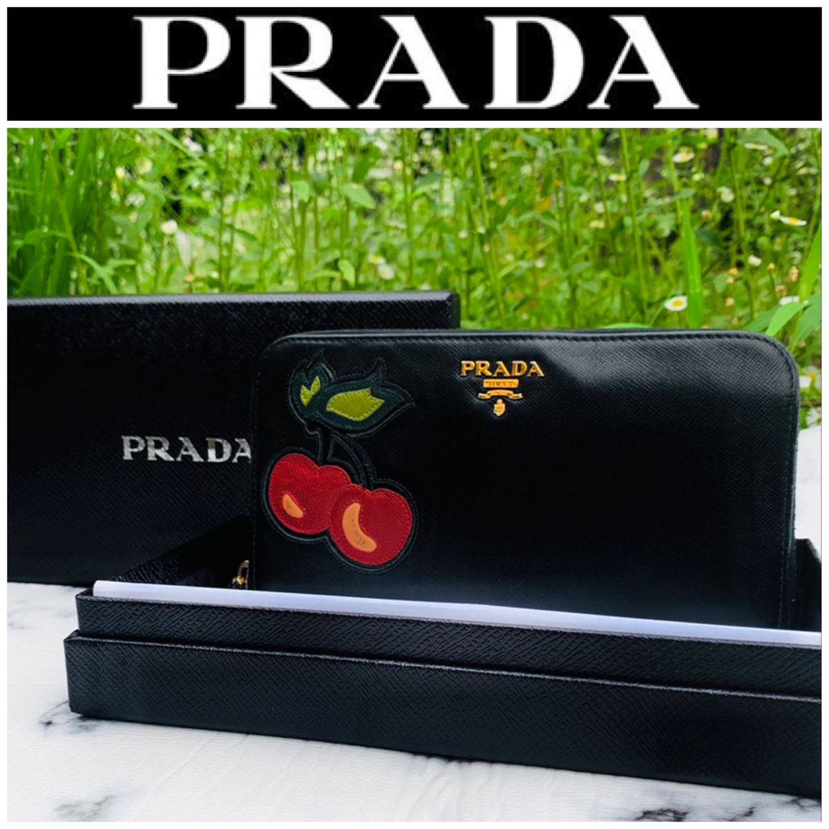 PRADAプラダさくらんぼチェリー長財布 小物 長財布 www.worldstagenews.com