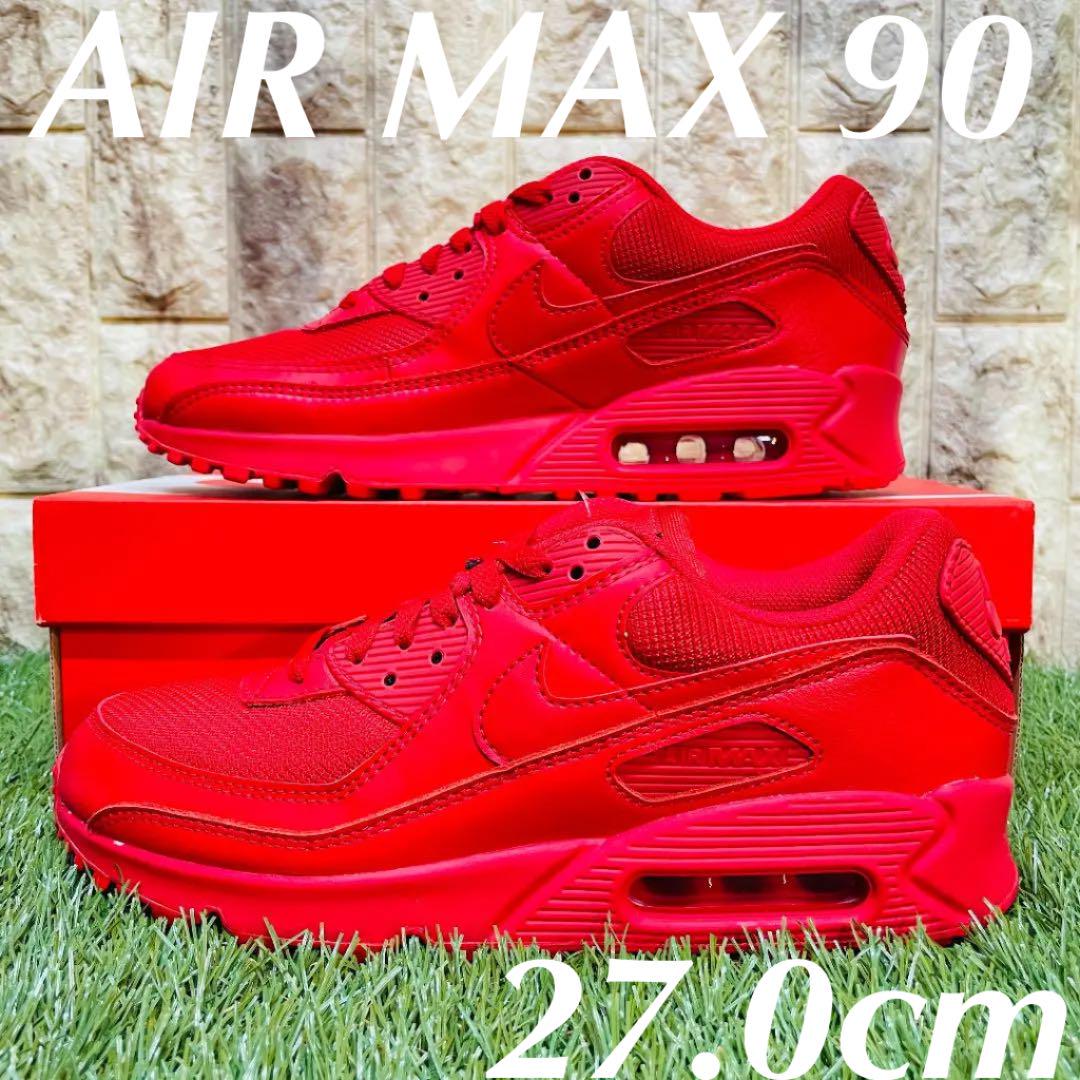 27 0cm ナイキ エアマックス 90 オールレッド Nike メンズ スニーカー 赤のフリマ商品 Kante Komehyo