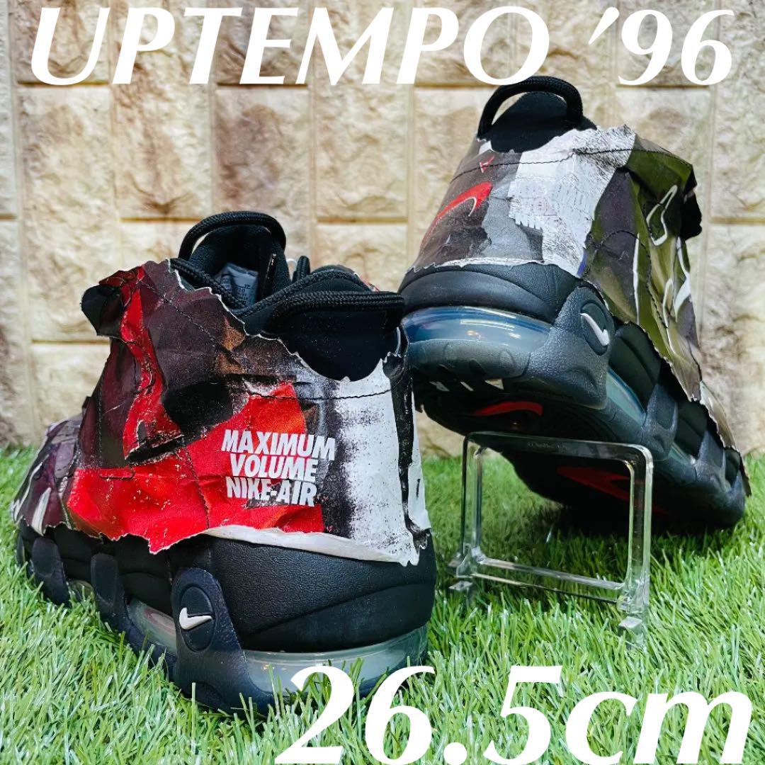 高知インター店 メンズ アップテンポ NIKE AIR ナイキ UPTEMPO モア エアモアアップテンポ 黒 27センチ メンズ スニーカー 白×黒  靴