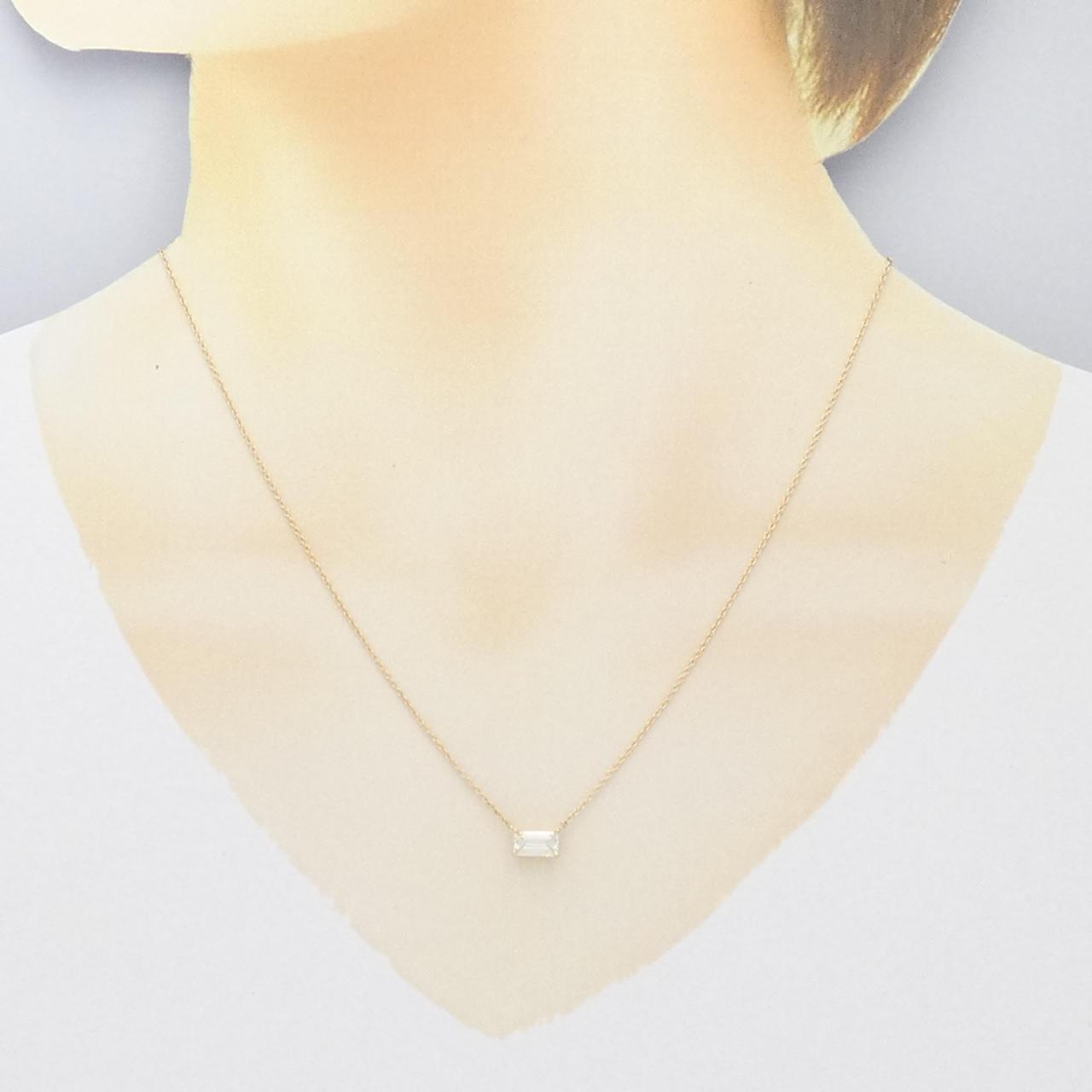 K❤︎ Diamond Clover Necklace 1/5 ct tw Round & Baguette Sterling