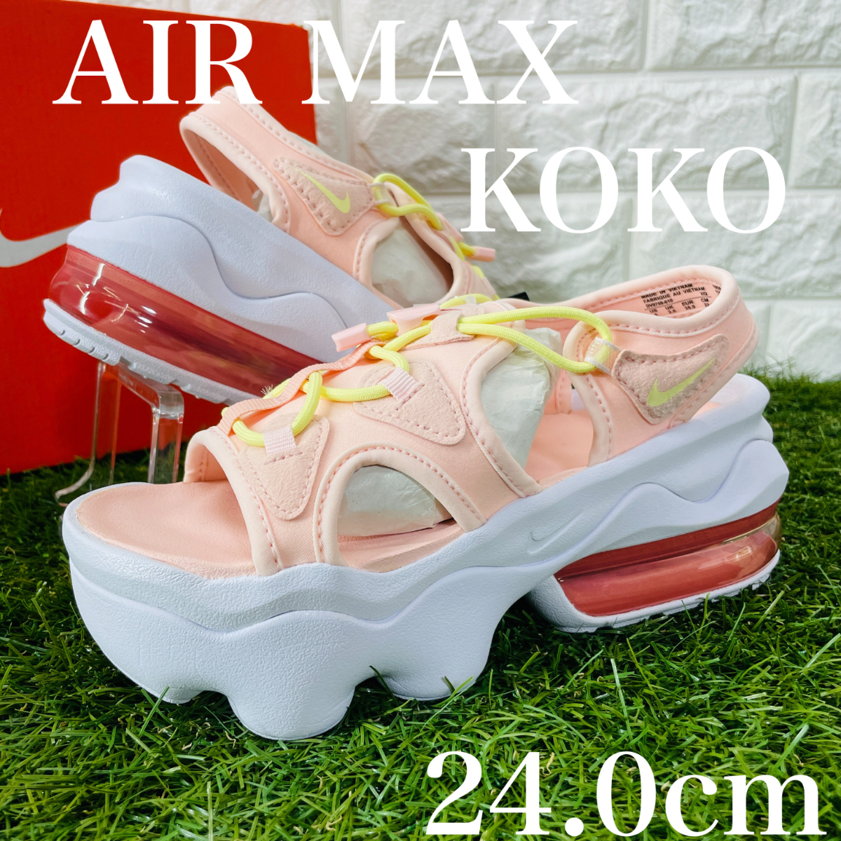 24 0cm ナイキ エアマックス ココ サンダル Nike Air Max Koko Sandal 白 ピンク ホワイト 厚底のフリマ商品 Kante Komehyo