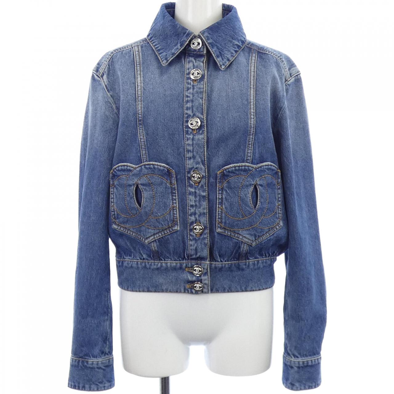 Authentic CHANEL LOOK12 P76746V68693 Denim Jackets #230-000-124