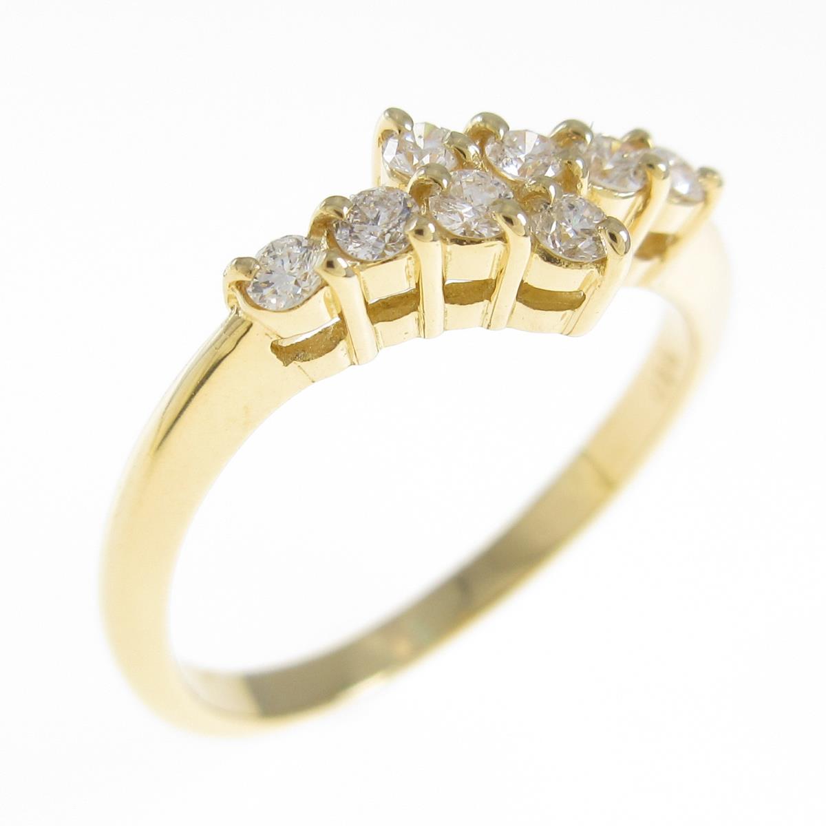 Authentic K18 Yellow Gold Diamond ring 2600037601249 eBay