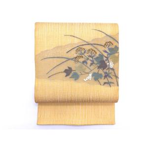 夏袋帯　紬透かしすくい織