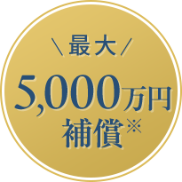 ＼最大／5,000万円補償※