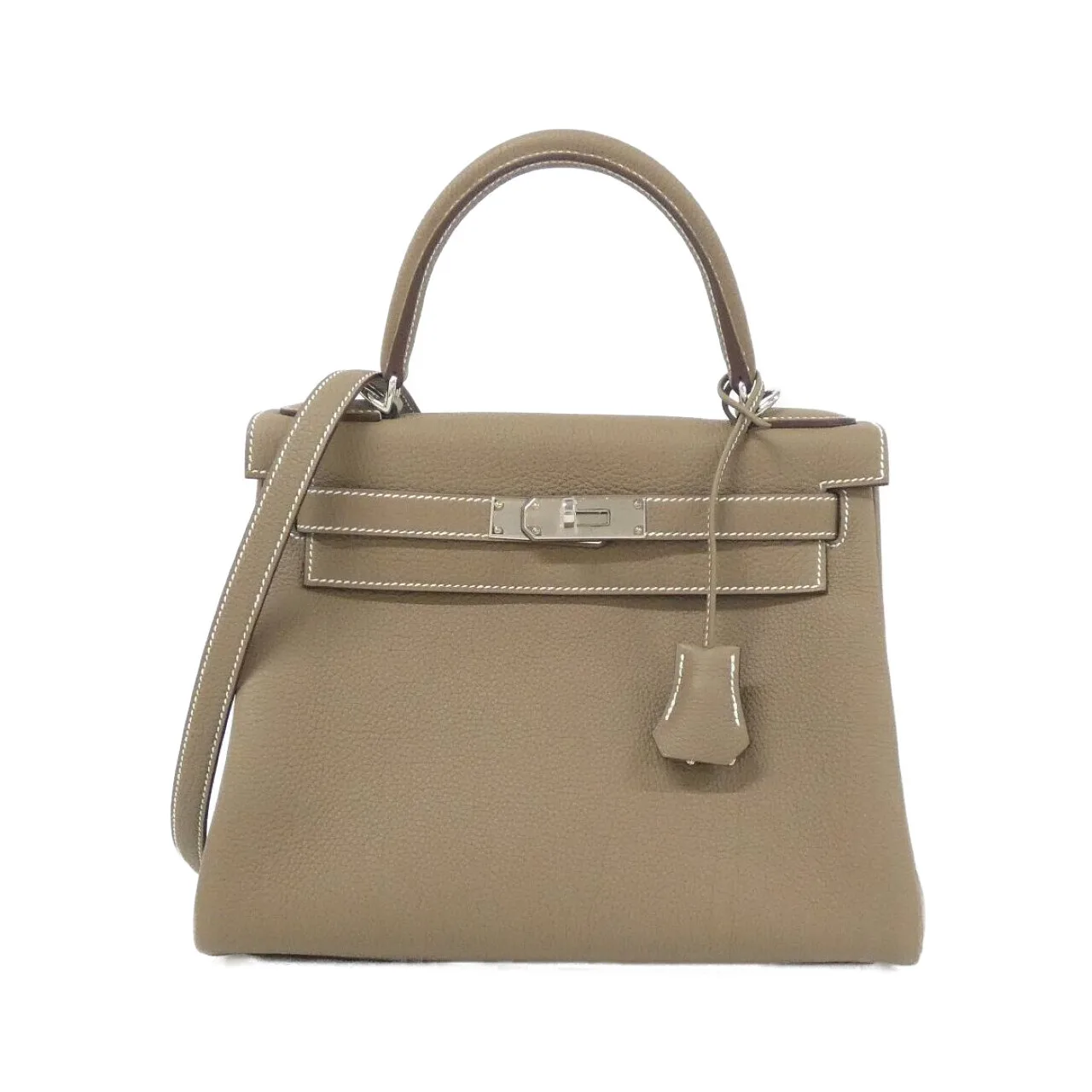エルメス KELLY 28cm 030931CK トゴ ETOUPE シルバー金具 K刻印